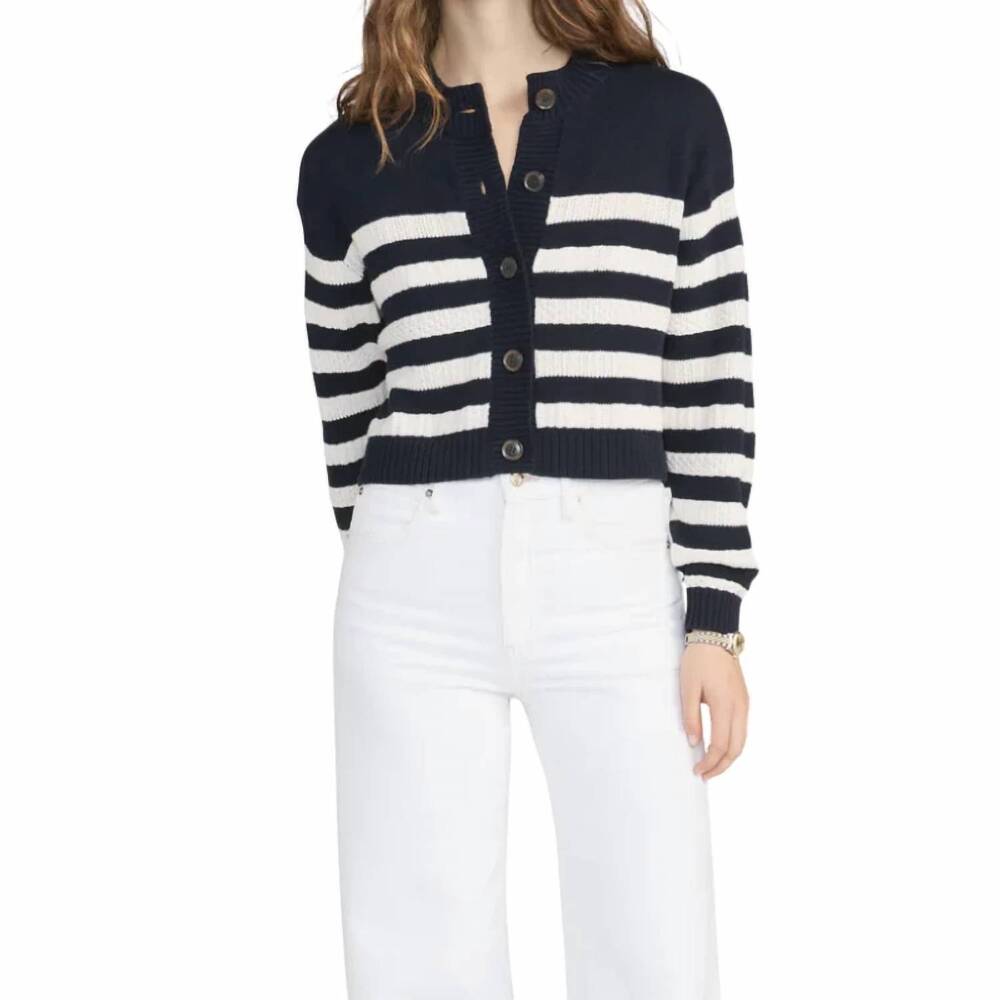 NEW FRAME the variation femme cardigan in navy multicolor